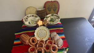 lot 9 image: Copper molds, plates and more