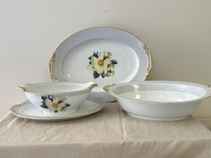 lot 55 image: Noritake White Rose China Tableware - 3 pieces