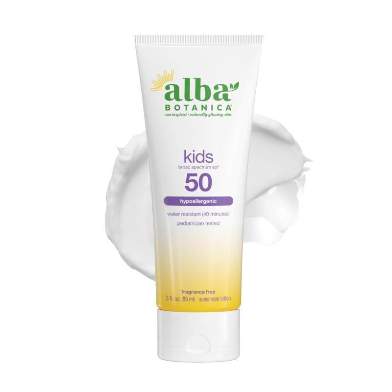lot 18646 image: Alba Botanica Kids Sunscreen Body Lotion SPF 50, 3 Oz - Retail $11