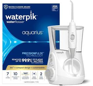Waterpik Aquarius Countertop Water Flosser with 10 Settings, 7 Tips - Retail: $100