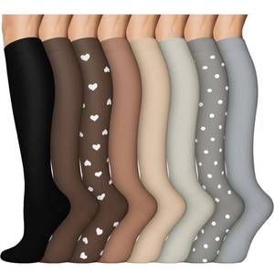 lot 29664 image: 6 Pairs Compression Socks Women Men 15-20mmHg Knee High Support Circulation - Retail $18