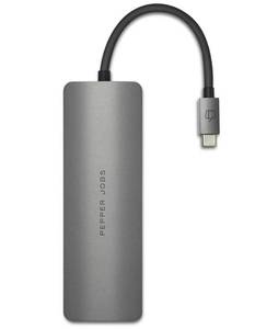 lot 29669 image: USB C Hub, 6 in 1 USB C to HDMI Adapter Hub, PD Port, 2 X USB 3.0 Ports, TFSD Port, Docking Station Compatible for MacBook ProAir, Chromebook, Dell XPS, HP and Type C Devices - Retail $30