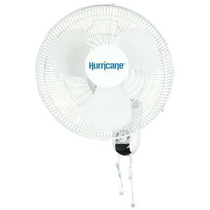 lot 29680 image: Hurricane Classic Oscillating Wall Mount Fan 16-inch - Retail $40