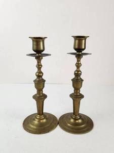 Pair of Vintage Brass Candlestick Holders 7.5"