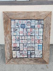 lot 129 image: Framed Beer Can Jigsaw Puzzle