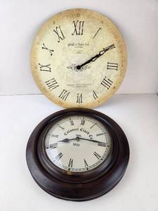 lot 208 image: Lot of 2 Wall Clocks James W. Thiel Ltd and Colonial Clock Co 1870