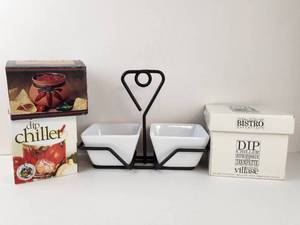 lot 223 image: Serving Lot Gourmet du Village Bistro Dip Chiller Set with Two-Bowl Rack