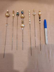 lot 1005 image: Antique style hat pins set of 7
