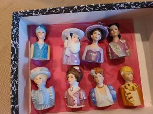 lot 1010 image: Avon Ladies of American Fashion bisque, set of 8