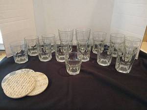 lot 1113 image: Glass Drinking Glasses Lot  Assorted Sizes