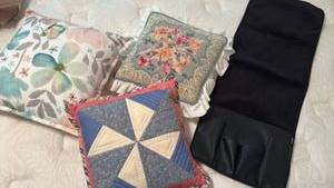lot 1337 image: Throw Pillows and a Organizer