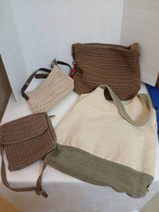 lot 1521 image: Lot of 4 Handbags Including The Sak, Talbots, Minicci and Burts Bees