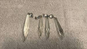 lot 1932 image: Faceted Chandelier Prism Drops with Bead Connectors Lot of 4