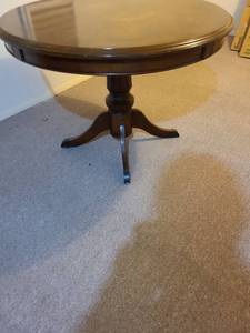 lot 2001 image: Round dining table 30x42, located in upper garage loft, bring tools to disassemble