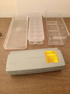 lot 3205 image: Hamilton beach electric knife and kitchenrefrigerator storage bins