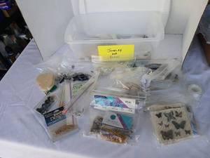 lot 3523 image: Bead & Craft Supply Lot with Storage  Container