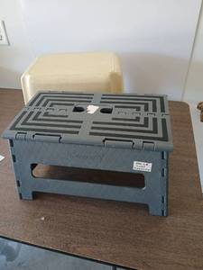 lot 3601 image: Coleman Folding Step Stool 250 LB Load Capacity 9 inches tall with plastic step stool