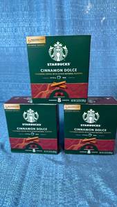 lot 2055 image: Starbucks Cinnamon Dolce Vertuo Coffee Capsules 8 Count x 3 Boxes