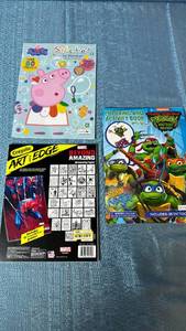 lot 2073 image: Lot of 3 Coloring & Activity Books incl. Peppa Pig, Marvel, TMNT Mutant Mayhem