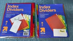 lot 2084 image: up&up Index Dividers Letter Size 8 Count Lot of 2 Packages