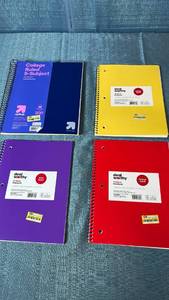 lot 2086 image: Lot of 4 Spiral Notebooks up&up 200 Sheet 5-Subject, deal worthy 70 Sheet