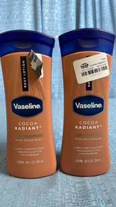 lot 3021 image: Vaseline Cocoa Radiant Body Lotion 10 fl oz 295 mL Lot of 2
