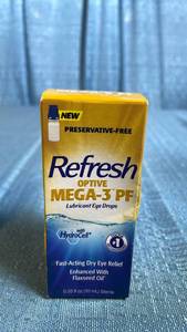 lot 3033 image: Refresh Optive Mega-3 PF Lubricant Eye Drops 0.33 fl oz 10 mL Lot of 3