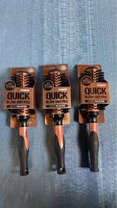 lot 3075 image: Conair Quick Blow-Dry Pro Round Brush 3 Pack Copper Collection 86289T23