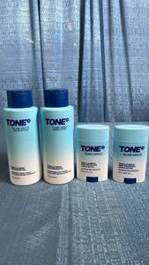 lot 3090 image: TONE Island Breeze Body Wash 16.9 fl oz (2), and Deodorant 2.65 oz (2), Lot of 4