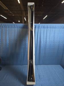 lot 8004 image: Curtain Rod Set 66-120 in Black 2 Rods 4 Finials 3 Brackets