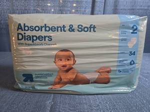 lot 8034 image: up&up Absorbent & Soft Diapers Size 2 34 Count