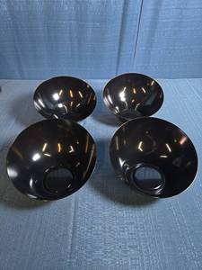 lot 8046 image: Black Bowls Set of 4