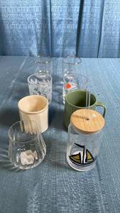 lot 8051 image: 8 Piece Drinking Glasses and Mugs with Various Sizes and Styles