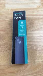 lot 126 image: Portable 3-in-1 Fan Flashlight Power Bank - Retail $10