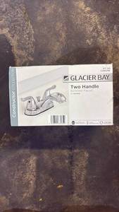 lot 148 image: Glacier Bay Two Handle Bathroom Faucet 4 in Centerset Chrome 217 251 - Retail $25