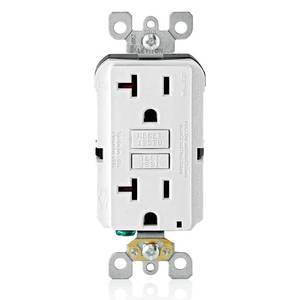 lot 158 image: Leviton 20 Amp Self-Test Slim GFCI Outlet  White 4-Pack GFTR2-4W (4pack) - Retail $55