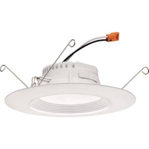 lot 159 image: Juno Lighting Rb56 Sww5 M6 Retrobasics 5 6  Integrated Led Switchable Cct Baffle Recessed - Retail $24