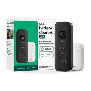 lot 161 image: Blink Battery Doorbell 2K (Black) Sync Module Core included �� Wireless video doorbell, 2K resolution, enhanced audio - Retail $40