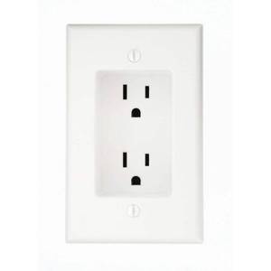 lot 169 image: Leviton 689-W Amp  Residential Grade  with Screws Mounted to Housing  White 1-Gang Recessed Duplex Receptacle  125 V  15 A  2 Pole  3 Wire  1-Pack - Retail $10
