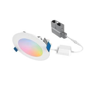 lot 171 image: HALO 4 inch Color and Tunable White Slim Canless Smart Wi-Fi LED Recessed Downlight with WiZ Pro - Retail $35