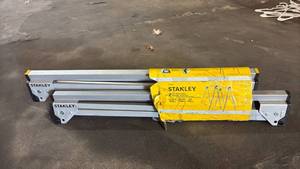 lot 189 image: Stanley 2 Pc Metal Sawhorse Set 33-23 in x 16-12 in x 29 in - Retail $40