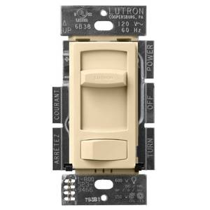 lot 194 image: Skylark Contour LED Dimmer Switch for LED and Incandescent Bulbs, 150-WattSingle-Pole or 3-Way, Ivory (CTCL-153PDH-IV) - Retail $25
