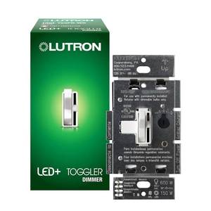 lot 195 image: Lutron TGCL-153PR-WH Single-Pole or 3-Way Toggler C.L Dimmer Switch for Dimmable LED  Halogen and Incandescent Bulbs  White - Retail $20