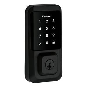 lot 201 image: Kwikset Halo Touchscreen Wi-Fi Smart Deadbolt Hardware Lock with Smartkey Matte Black - Retail $200