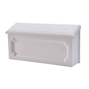 lot 204 image: Architectural Mailboxes Windsor Small  Plastic  Wall Mount Mailbox  White  WMH00WAM - Retail $20