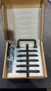 lot 207 image: Black U-Shape Cabinet Pull Handles 6 Pack with Screws - Retail $10