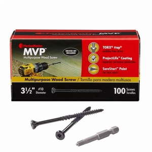 lot 208 image: The Fastenmaster MVP 5055901 3.5 in. Torx Ttap Self-Tapping Wood Screws - Pack of 100 - Retail $18