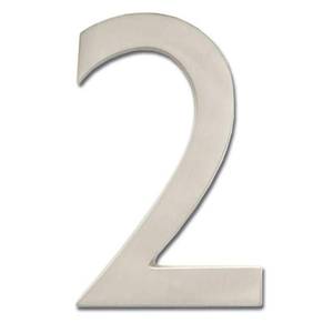 lot 213 image: 4 in. Satin Nickel Floating House Number 2 - Retail $12