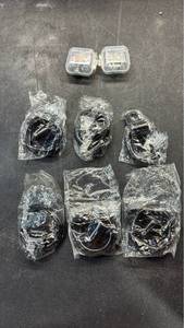 lot 216 image: Lot of 6 Black D-Ring Tie-Down Anchors in Plastic Bags with 2 Small Clear Cases - Retail $45