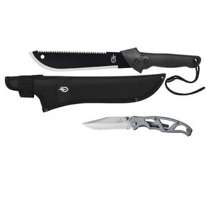 lot 219 image: Gerber Machete Jr Plus Paraframe Combo - Retail $47